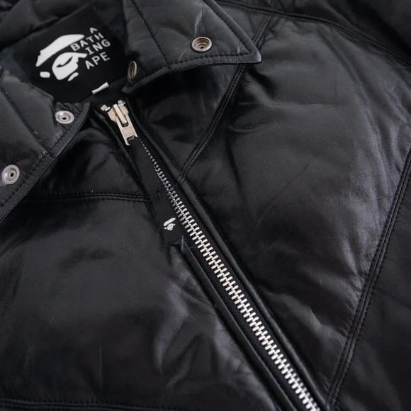 The Bathing Ape  Black Zip Up Puffer Jacket Size Large - Picture 12 of 16